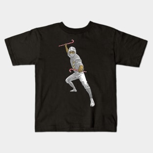 Black and White Christmas Ninja Kids T-Shirt